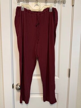 Soma Cool Nights Drawstring Lounge Pants in Deep Burgundy XXL